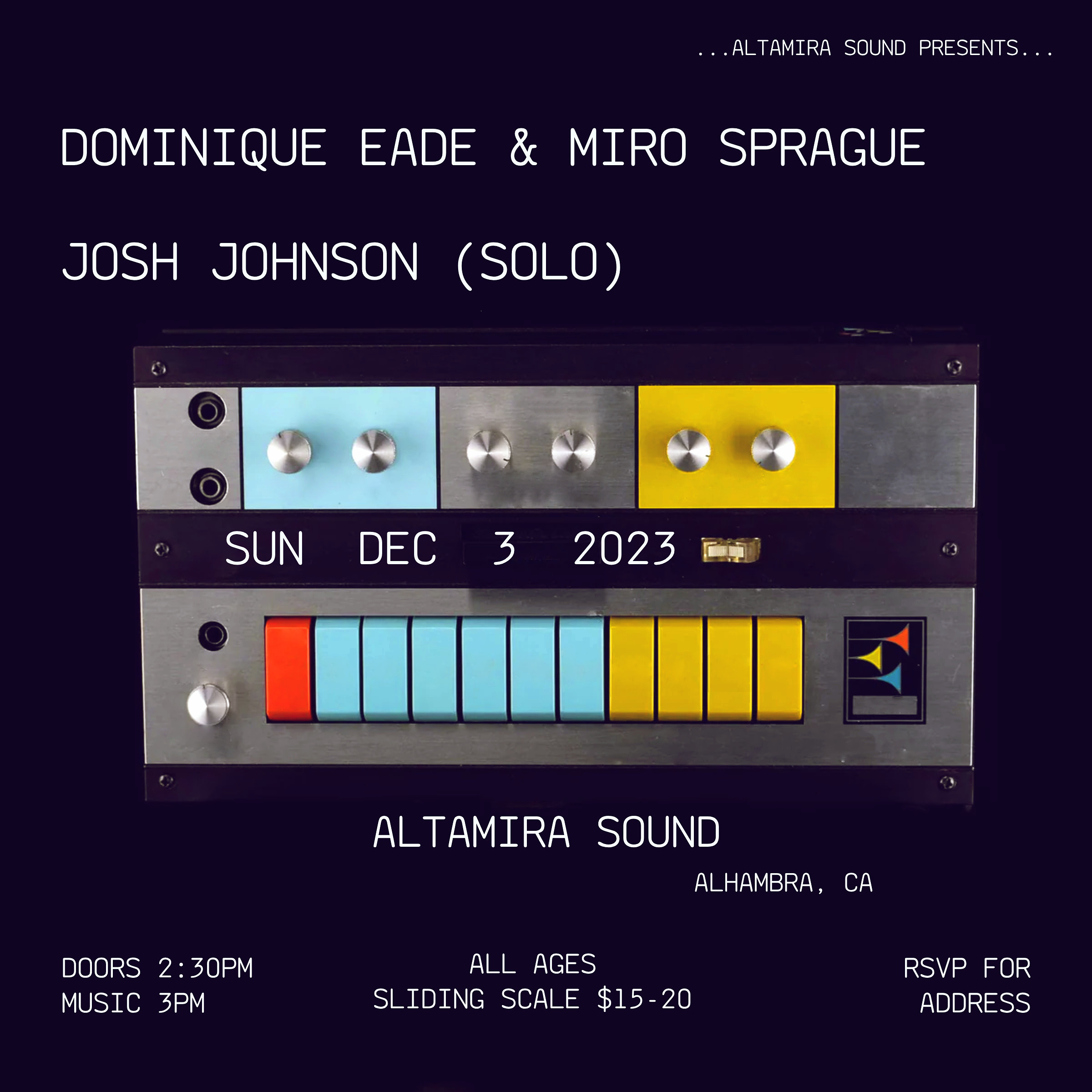 Josh Johnson (solo)/ Miro Sprague & Dominique Eade